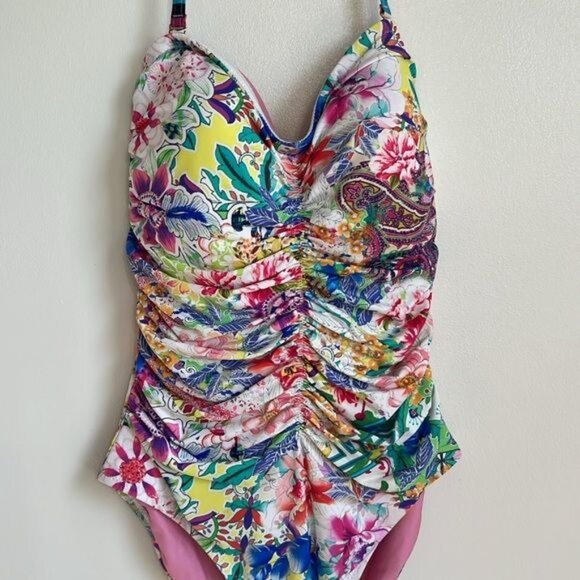 NWT Johnny Was Ruched Sweetheart One Piece in Locita - S - Picture 6 of 9